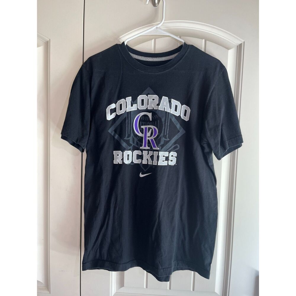 Nike MLB Colorado Rockies T-Shirt Men's Size M Black Graphic Tee